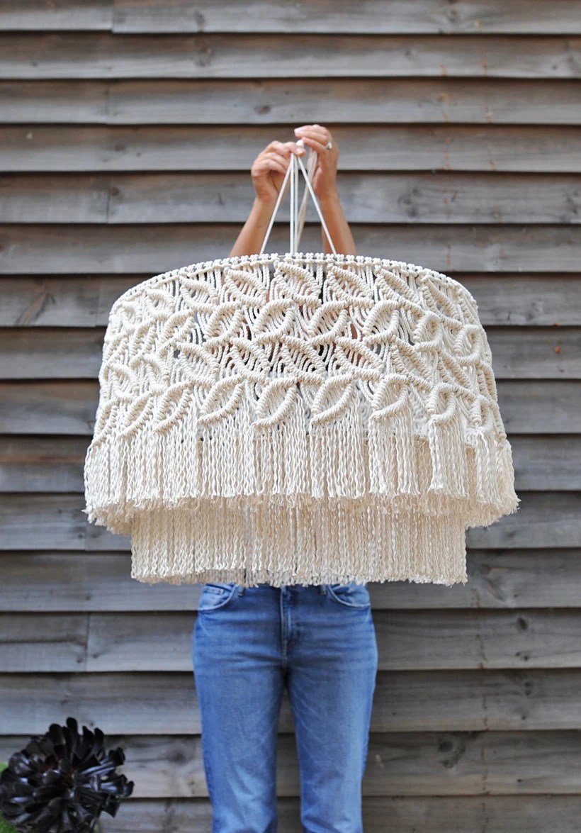 Chao đèn macrame Chao đèn macrame